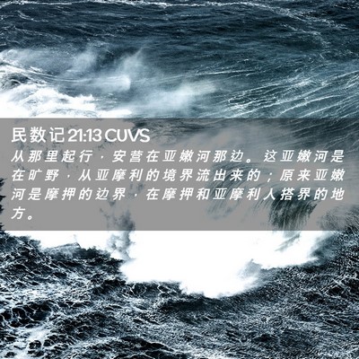 Picture 02 - 民 数 记 21:13 CUVS - 从 那 里 起 行 ， 安 营 在 亚 嫩 河 - Bible Verse Picture