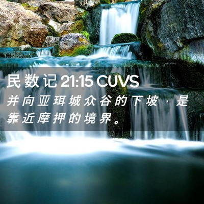 Picture 02 - 民 数 记 21:15 CUVS - 并 向 亚 珥 城 众 谷 的 下 坡 ， 是 - Bible Verse Picture