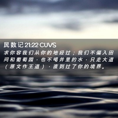 Picture 02 - 民 数 记 21:22 CUVS - 求 你 容 我 们 从 你 的 地 经 过 ； - Bible Verse Picture