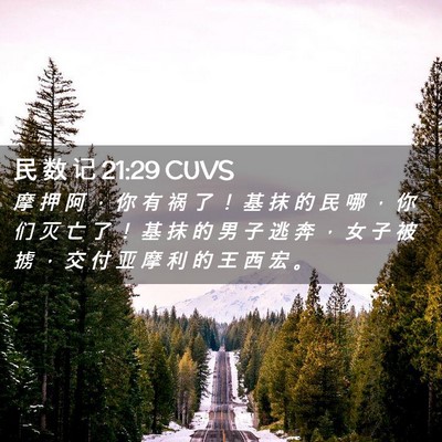 Picture 02 - 民 数 记 21:29 CUVS - 摩 押 阿 ， 你 有 祸 了 ！ 基 抹 的 - Bible Verse Picture