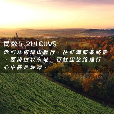 Picture 02 - 民 数 记 21:4 CUVS - 他 们 从 何 珥 山 起 行 ， 往 红 海 - Bible Verse Picture