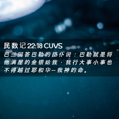 Picture 02 - 民 数 记 22:18 CUVS - 巴 兰 回 答 巴 勒 的 臣 仆 说 ： 巴 - Bible Verse Picture