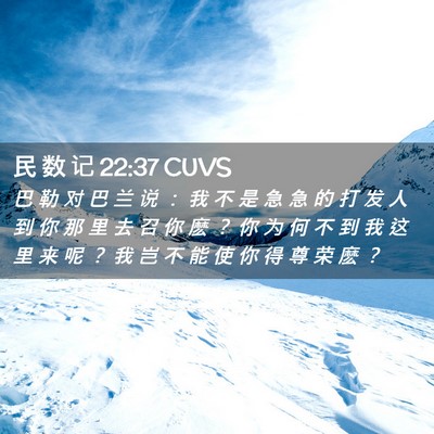 Picture 02 - 民 数 记 22:37 CUVS - 巴 勒 对 巴 兰 说 ： 我 不 是 急 急 - Bible Verse Picture