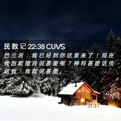 Picture 02 - 民 数 记 22:38 CUVS - 巴 兰 说 ： 我 已 经 到 你 这 里 来 - Bible Verse Picture