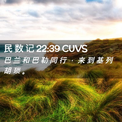 Picture 02 - 民 数 记 22:39 CUVS - 巴 兰 和 巴 勒 同 行 ， 来 到 基 列 - Bible Verse Picture