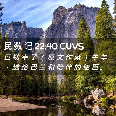 Picture 02 - 民 数 记 22:40 CUVS - 巴 勒 宰 了 （ 原 文 作 献 ） 牛 羊 - Bible Verse Picture