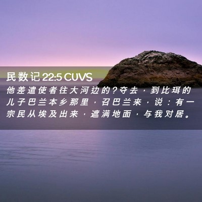 Picture 02 - 民 数 记 22:5 CUVS - 他 差 遣 使 者 往 大 河 边 的 ? 夺 去 - Bible Verse Picture