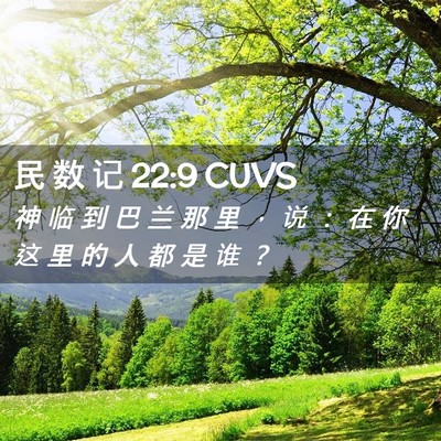 Picture 02 - 民 数 记 22:9 CUVS - 神 临 到 巴 兰 那 里 ， 说 ： 在 你 - Bible Verse Picture