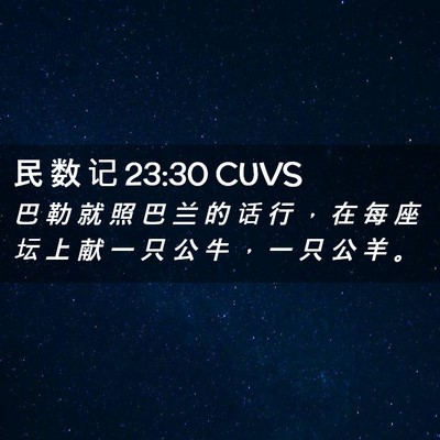 Picture 02 - 民 数 记 23:30 CUVS - 巴 勒 就 照 巴 兰 的 话 行 ， 在 每 - Bible Verse Picture