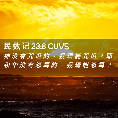 Picture 02 - 民 数 记 23:8 CUVS - 神 没 有 咒 诅 的 ， 我 焉 能 咒 诅 - Bible Verse Picture