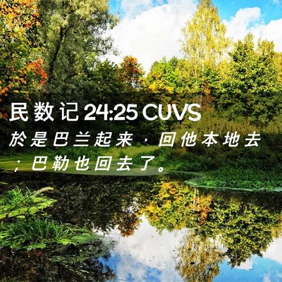 Picture 02 - 民 数 记 24:25 CUVS - 於 是 巴 兰 起 来 ， 回 他 本 地 去 - Bible Verse Picture