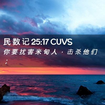 Picture 02 - 民 数 记 25:17 CUVS - 你 要 扰 害 米 甸 人 ， 击 杀 他 们 - Bible Verse Picture