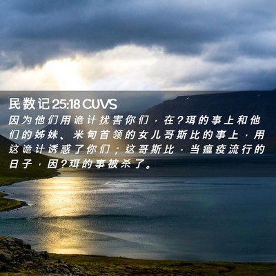 Picture 02 - 民 数 记 25:18 CUVS - 因 为 他 们 用 诡 计 扰 害 你 们 ， - Bible Verse Picture