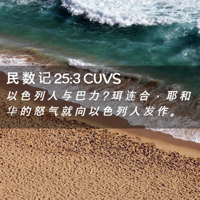 Picture 02 - 民 数 记 25:3 CUVS - 以 色 列 人 与 巴 力 ? 珥 连 合 ， 耶 - Bible Verse Picture