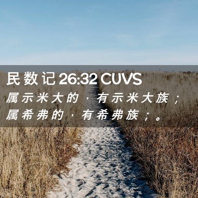 Picture 02 - 民 数 记 26:32 CUVS - 属 示 米 大 的 ， 有 示 米 大 族 ； - Bible Verse Picture