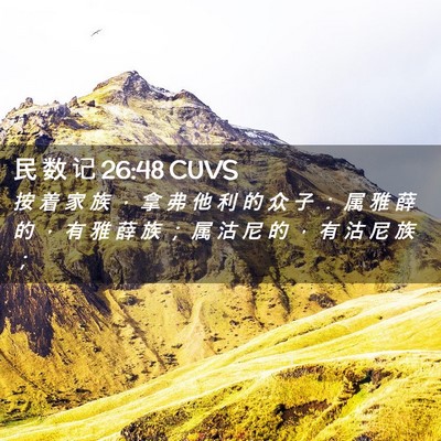 Picture 02 - 民 数 记 26:48 CUVS - 按 着 家 族 ， 拿 弗 他 利 的 众 子 - Bible Verse Picture