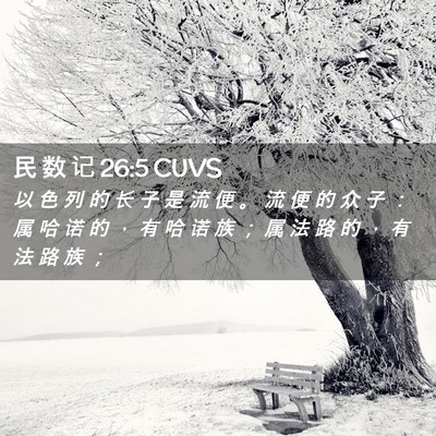 Picture 02 - 民 数 记 26:5 CUVS - 以 色 列 的 长 子 是 流 便 。 流 便 - Bible Verse Picture
