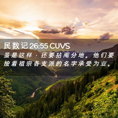 Picture 02 - 民 数 记 26:55 CUVS - 虽 是 这 样 ， 还 要 拈 阄 分 地 。 - Bible Verse Picture