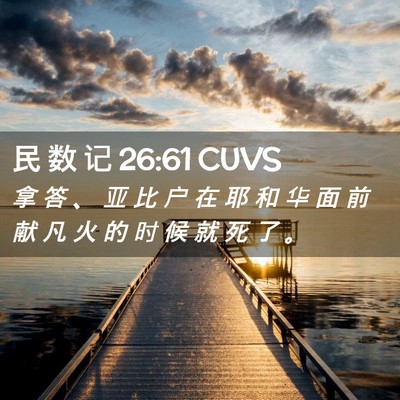 Picture 02 - 民 数 记 26:61 CUVS - 拿 答 、 亚 比 户 在 耶 和 华 面 前 - Bible Verse Picture
