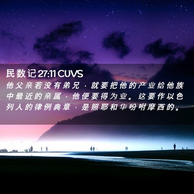 Picture 02 - 民 数 记 27:11 CUVS - 他 父 亲 若 没 有 弟 兄 ， 就 要 把 - Bible Verse Picture