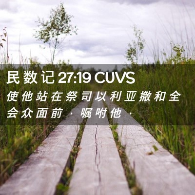 Picture 02 - 民 数 记 27:19 CUVS - 使 他 站 在 祭 司 以 利 亚 撒 和 全 - Bible Verse Picture