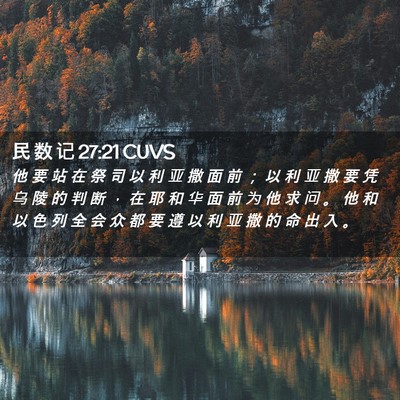Picture 02 - 民 数 记 27:21 CUVS - 他 要 站 在 祭 司 以 利 亚 撒 面 前 - Bible Verse Picture