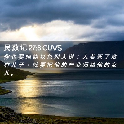 Picture 02 - 民 数 记 27:8 CUVS - 你 也 要 晓 谕 以 色 列 人 说 ： 人 - Bible Verse Picture
