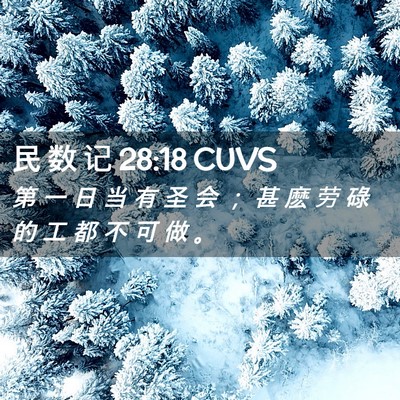 Picture 02 - 民 数 记 28:18 CUVS - 第 一 日 当 有 圣 会 ； 甚 麽 劳 碌 - Bible Verse Picture