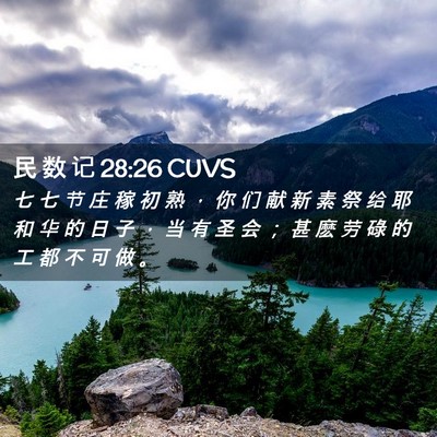 Picture 02 - 民 数 记 28:26 CUVS - 七 七 节 庄 稼 初 熟 ， 你 们 献 新 - Bible Verse Picture