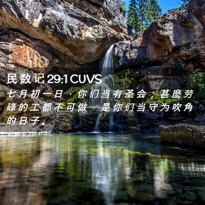Picture 02 - 民 数 记 29:1 CUVS - 七 月 初 一 日 ， 你 们 当 有 圣 会 - Bible Verse Picture