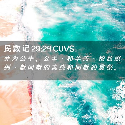 Picture 02 - 民 数 记 29:24 CUVS - 并 为 公 牛 、 公 羊 ， 和 羊 羔 ， - Bible Verse Picture