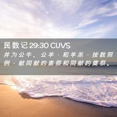 Picture 02 - 民 数 记 29:30 CUVS - 并 为 公 牛 、 公 羊 ， 和 羊 羔 ， - Bible Verse Picture