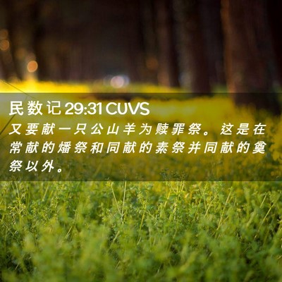 Picture 02 - 民 数 记 29:31 CUVS - 又 要 献 一 只 公 山 羊 为 赎 罪 祭 - Bible Verse Picture