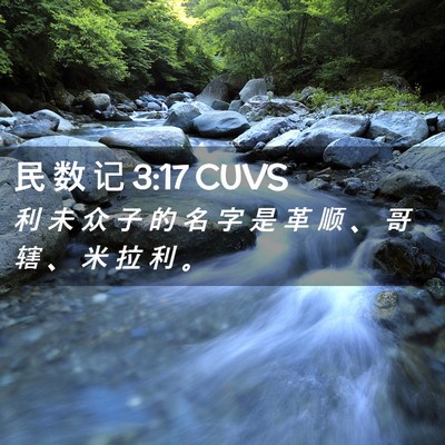 Picture 02 - 民 数 记 3:17 CUVS - 利 未 众 子 的 名 字 是 革 顺 、 哥 - Bible Verse Picture