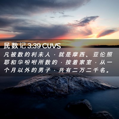 Picture 02 - 民 数 记 3:39 CUVS - 凡 被 数 的 利 未 人 ， 就 是 摩 西 - Bible Verse Picture