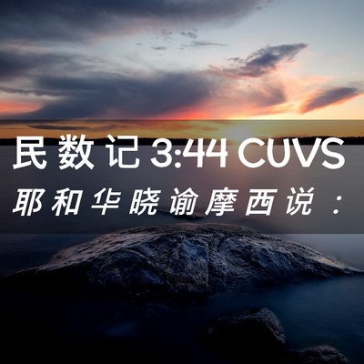 Picture 02 - 民 数 记 3:44 CUVS - 耶 和 华 晓 谕 摩 西 说 - Bible Verse Picture