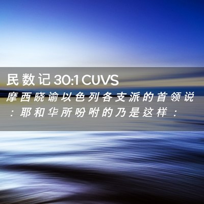 Picture 02 - 民 数 记 30:1 CUVS - 摩 西 晓 谕 以 色 列 各 支 派 的 首 - Bible Verse Picture