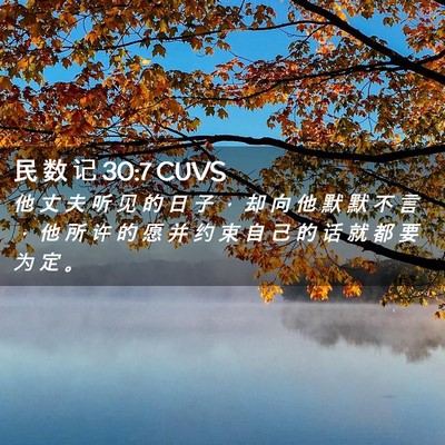 Picture 02 - 民 数 记 30:7 CUVS - 他 丈 夫 听 见 的 日 子 ， 却 向 他 - Bible Verse Picture