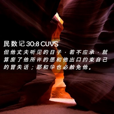 Picture 02 - 民 数 记 30:8 CUVS - 但 他 丈 夫 听 见 的 日 子 ， 若 不 - Bible Verse Picture
