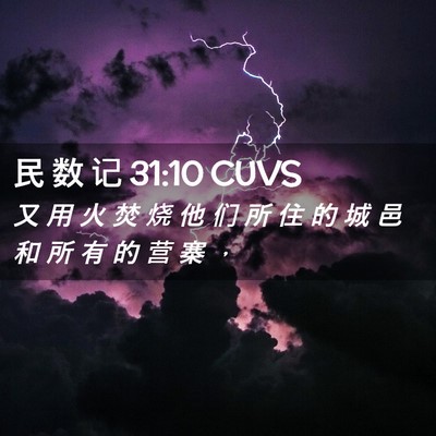 Picture 02 - 民 数 记 31:10 CUVS - 又 用 火 焚 烧 他 们 所 住 的 城 邑 - Bible Verse Picture