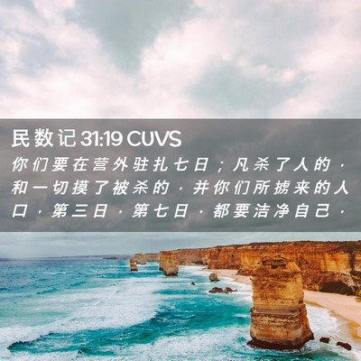 Picture 02 - 民 数 记 31:19 CUVS - 你 们 要 在 营 外 驻 扎 七 日 ； 凡 - Bible Verse Picture