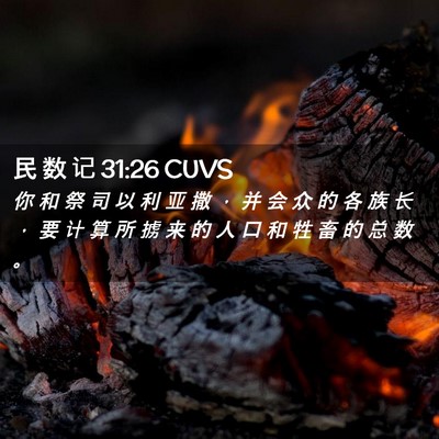Picture 02 - 民 数 记 31:26 CUVS - 你 和 祭 司 以 利 亚 撒 ， 并 会 众 - Bible Verse Picture