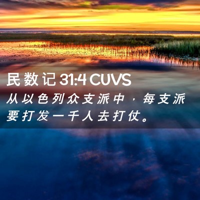 Picture 02 - 民 数 记 31:4 CUVS - 从 以 色 列 众 支 派 中 ， 每 支 派 - Bible Verse Picture