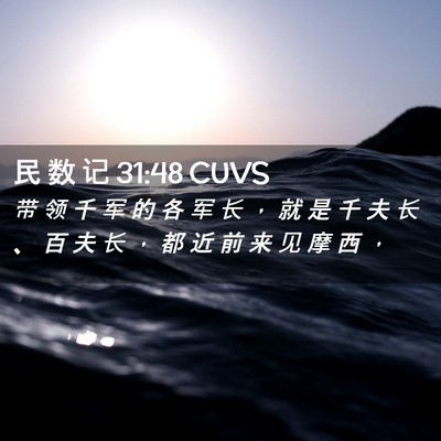 Picture 02 - 民 数 记 31:48 CUVS - 带 领 千 军 的 各 军 长 ， 就 是 千 - Bible Verse Picture