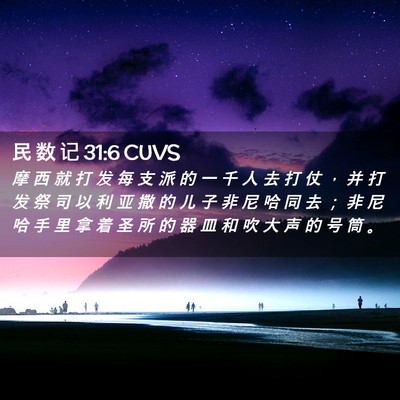 Picture 02 - 民 数 记 31:6 CUVS - 摩 西 就 打 发 每 支 派 的 一 千 人 - Bible Verse Picture