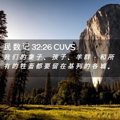 Picture 02 - 民 数 记 32:26 CUVS - 我 们 的 妻 子 、 孩 子 、 羊 群 ， - Bible Verse Picture