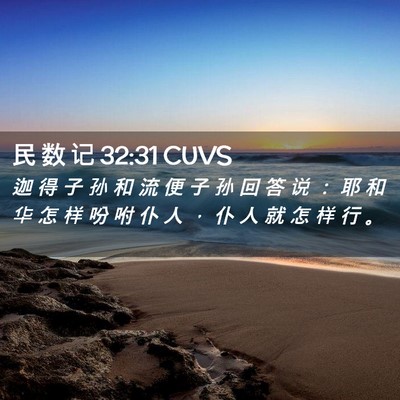 Picture 02 - 民 数 记 32:31 CUVS - 迦 得 子 孙 和 流 便 子 孙 回 答 说 - Bible Verse Picture