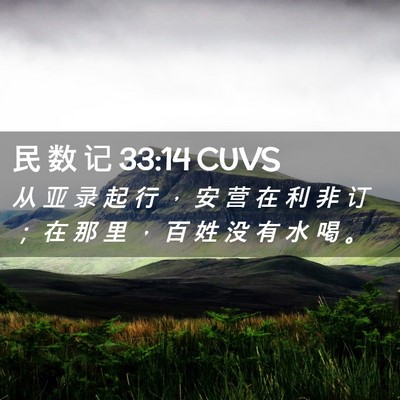 Picture 02 - 民 数 记 33:14 CUVS - 从 亚 录 起 行 ， 安 营 在 利 非 订 - Bible Verse Picture