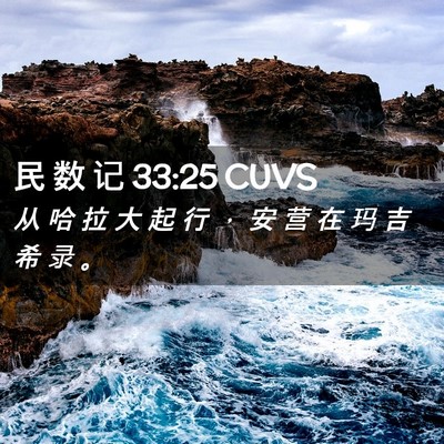Picture 02 - 民 数 记 33:25 CUVS - 从 哈 拉 大 起 行 ， 安 营 在 玛 吉 - Bible Verse Picture