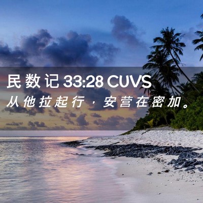 Picture 02 - 民 数 记 33:28 CUVS - 从 他 拉 起 行 ， 安 营 在 密 加 - Bible Verse Picture